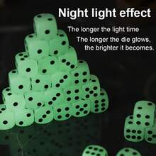 50pcs Glow-In-The-Dark Dice Set Suitable For Nightclub & Home Games, 14mm Luminous Durable Acrylic Resin Tabletop Gaming Dice With Glow For Board Games, Accessories, Durable For Night Parties And Role-Playing Games - View 5