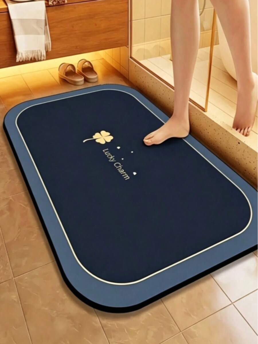 1 pieza Alfombra de baño de tierra de diatomeas super absorbente, antideslizante, de secado rápido y suave, adecuada para baño, ducha, bañera y entrada, regalo de inauguración de casa cálido, decoración del hogar elegante - Multicolor - Ver 1