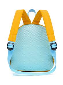 Cute Patchwork Colorblock Dinosaur Large Capacity Lightweight School Style Backpack - Yellow - View 4