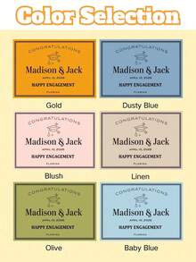 1/3/5pcs, Custom Wine Bottle Label Stickers, Personalized Text & Icon Design, Waterproof Self-Adhesive,For Engagement/Wedding/Birthday/Graduation/New Year Party Decor, Minimalist Elegant Style, Perfect For Champagne, Party Favors & Gift Decoration - Multicolor - View 3