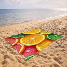 1pc Oversized Sand-Proof Quick-Dry Beach Towel Mat, Suitable For 1-3 Adults - Lightweight, Durable Polyester Fabric - Perfect For Travel, Camping, Hiking And Leisure Beach Time, Beach Mat, Picnic Mat, Campsite Cover - Multicolor - View 10