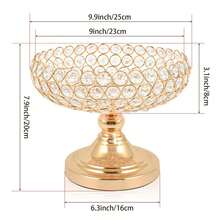 OBOVAY 1 pièce Bol à fruits en cristal doré ajouré, décoration de table, support pour fruits/fleurs artificielles, bol en cristal élégant, décoration de table de fête - Doré - Voir 6