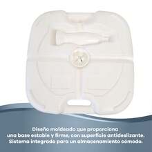 Ecommerc3 Base Sombrilla Terraza Exterior , Cuadrada Blanca, Rellenable con Agua o Arena, Soporte Sombrilla Ø18-50 mm, Jardín, Piscina, Playa, Tamaños (45x26x13 cm y 38x26x15 cm) - Blanco - Ver 8