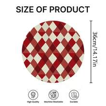 1/2/4/6/8/300pcs Vintage Red Plaid Pattern Luxury Placemat Set, Machine Washable Polyester Material, Stain-Resistant, Waterproof, Easy To Clean, Suitable For Party And Kitchen Decor - Multicolor - View 5