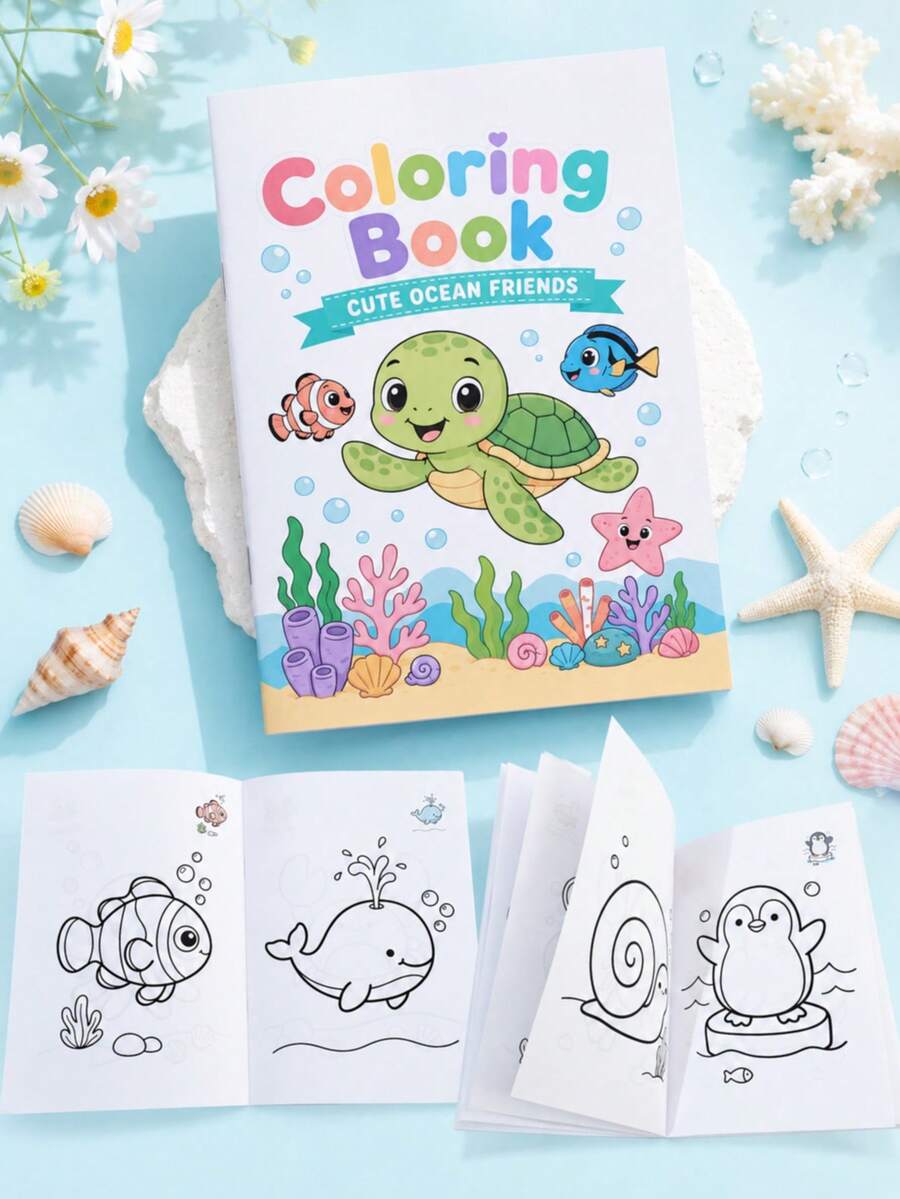 Children's Fun Ocean Coloring Book Animal Drawing Book Back To School Season Drawing Learning Aid Practice Book Teacher Reward Small Gift
