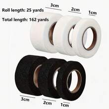 6 Rolls Iron-On Fabric Tape, Total Length 162 Yards, White And Black, For Invisible Repair. Perfect For Seamless DIY Repair Of Clothing, Dresses And Curtains, Also A Sewing Accessory For Fabric And Craft Projects. - Easy To Use, Strong And Durable - A - View 14