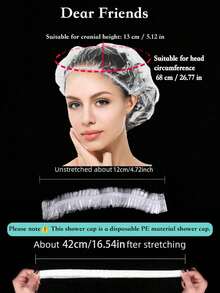 200/100/50/5pcs Disposable Waterproof Elastic Shower Caps, Waterproof, Dust-Proof, Oil-Smoke-Proof, Can Be Used As Shoe Covers, Suitable For Bathing, Hair Care, Portable, Suitable For Travel, Home, Hotel And Kitchen - Multimodal - View 5