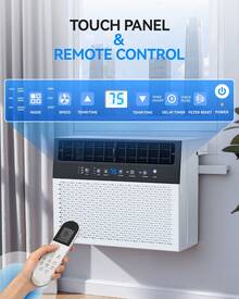 12000 BTU Window Air Conditioner, U-Shaped Window Air Conditioner, Window Unit For Room Cools Up To 550 Sq.Ft, Easy Installation With Included Tools, Remote Control, Quiet Operation - US B Type Plug(110-127V) - View 1