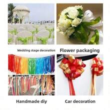 Ruy băng đóng gói bánh 2cm rộng 22m dài, ruy băng thắt nơ, ruy băng bóng bay, ruy băng đám cưới, ruy băng hộp quà, ruy băng dệt jacquard polyester - Dây màu xanh huỳnh quang số 57, dài 22 mét/cuộn. - Xem 6