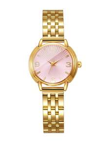 Women's Round Digital Scale Dial Gentle Style Luxury Fashion Quartz Wristwatch, Exquisite Watch For Date Birthday Gift (1pc/Set) Watch Box Not Included - Gold - View 9