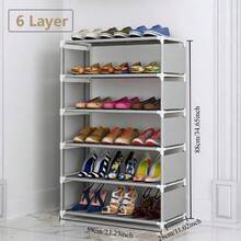 Easy To Assemble Bedside Shoe Rack, Durable Metal Shoe Display Rack, Suitable For Winter Boots And Sneakers, Keep Dorm And Bedroom Living Space Tidy - White - View 1