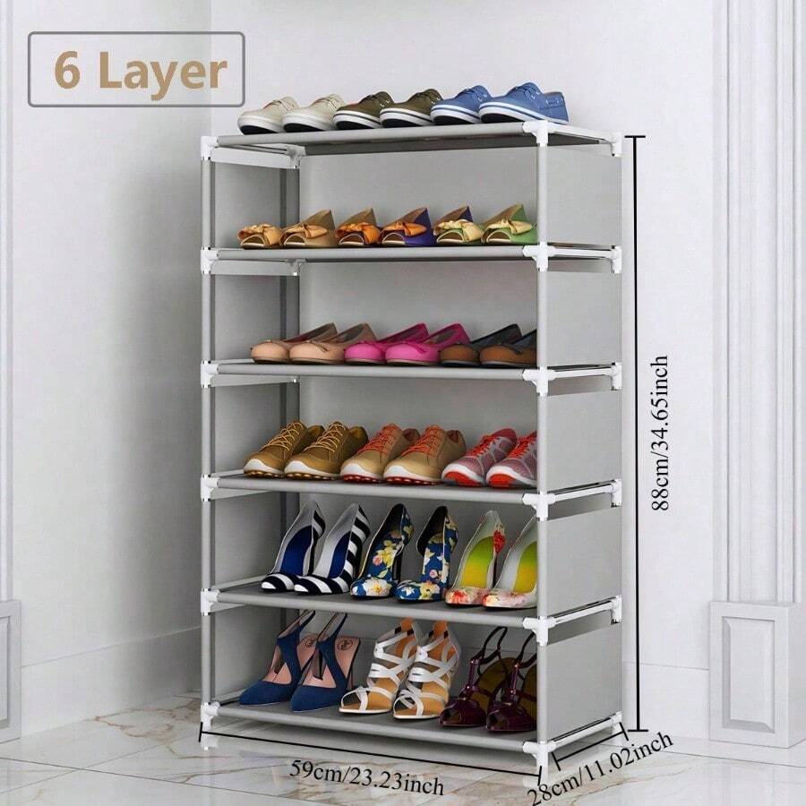 Easy To Assemble Bedside Shoe Rack, Durable Metal Shoe Display Rack, Suitable For Winter Boots And Sneakers, Keep Dorm And Bedroom Living Space Tidy - White - View 1