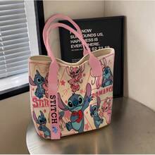 Túi Tote In Họa Tiết Hoạt Hình Stitch Dễ Thương Disney Mùa Tựu Trường, Kiểu Ruy Băng, Phù Hợp Cho Phụ Nữ Đi Mua Sắm Hàng Ngày, Tụ Tập, Gặp Gỡ Bạn Bè, Túi Xách Vải Canvas Nhật Bản, Túi Đi Làm Dung Tích Lớn, Túi Tote Casual Đi Học Đi Làm Unisex - Nhiều màu - Xem 5