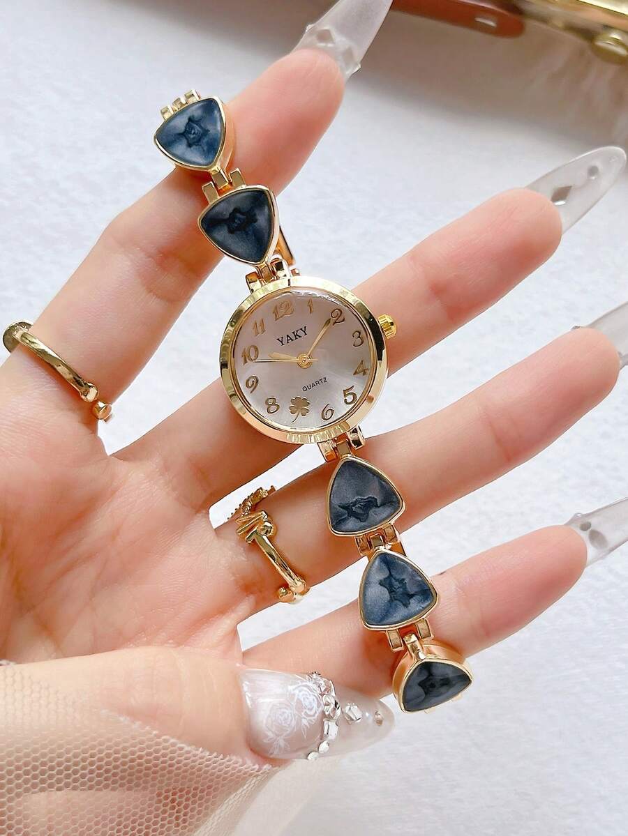 Orologio da polso analogico al quarzo da donna di lusso, marchio top, stile fantasy elegante per feste, orologio da signora, regalo di Natale e San Valentino, nuovo arrivo - Blu - Visualizzare 1