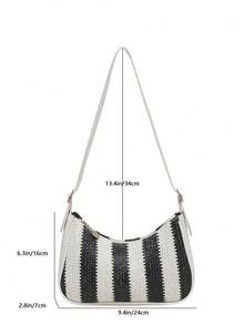 Bolso de Hombro Versátil y a la Moda, Bolso Casual Diario para Mujer - Negro - Ver 4