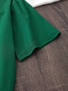 Camisetas de Hombre% Algodón - Camisetas Casuales de Cuello Redondo y Manga Corta con Dobladillo Tipo Paraguas y Estampado Abstracto por Transferenciaérmica, Tela Suave y Transpir - Verde - Ver 3