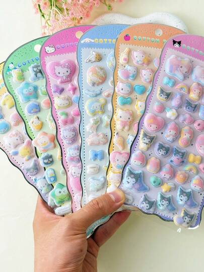 3D Embossed Sticker Set, Perfect For Kids Wall Decor, Phone, Laptop, Suitcase, Water Bottle, Skateboard, Notebook, Guitar, Daily Use, Birthday Gift, School Supplies, Travel Accessories, Teen Room Decor, Popular DIY Stickers For Anime Fans, Graffiti Lovers And Accessory Enthusiasts