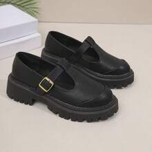 Women's Mary Jane Shoes, French Style Retro Round Toe Single Strap Loafers With Thick Sole, New Spring/Autumn For Back To School, Graduation, Wedding, Party, Christmas, Spring Festival, - Black - View 5