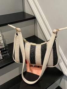 Bolso de Hombro Versátil y a la Moda, Bolso Casual Diario para Mujer - Negro - Ver 5