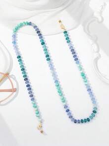 1pc Minimalist Fashion Colorful Beaded Glass Anti-Lost Eyeglass Chain - Blue-484 - View 2