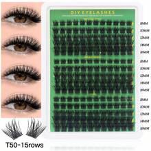 15 Rows Single Cluster Segmented Eyelashes, Thick European & American Style Curled Eyelashes, Large Capacity Self-Application Eyelashes - C - View 6