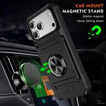 Funda para teléfono Apple de última generación con inserto oculto, soporte de anillo magnético para teléfonos móviles y fundas mecánicas. GREEN - verde menta - Ver 3