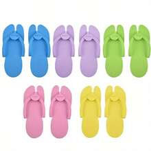 40pcs=20Pairs EVA Disposable Guest Slippers, Salon Spa Hotel Bulk Pack, Blue Pink, Soft Foot Bath Slippers, Indoor And Outdoor Use - Multicolor - View 7