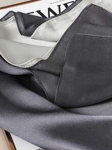 1pc Women's Solid Color New Satin Long Scarf - Gray-white Gradient - View 5