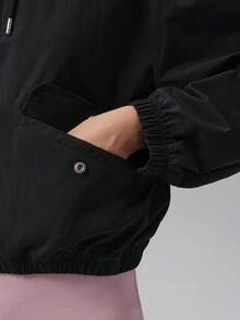 Chaqueta con cremallera completa para mujer Jordan Flight con protección solar UPF 40+ IF1178-010 - Negro - Ver 3