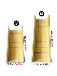 1pc Assembled Anti-Slip Wooden Hamster Climbing Ladder, Raised Guardrail Slide Toy For Small Rodents, All-Season Cage Scaping & Decorative Accessory - Multicolor - View 2