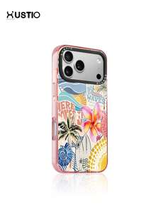 1 pieza Funda protectora de teléfono de material TPU transparente a prueba de golpes con diseño de moda de verano de playa, árbol de coco, tabla de surf y flor tropical, con protección para la protuberancia de la cámara, se puede dar como regalo de vacaciones a parejas y amigos, compatible con teléfonos Apple Xs/Xsmax/Xr/11 12 13 14 15 16pro/Promax/14 15 16plus, 17promax. - Multicolor - Ver 2