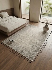 1pc Modern Minimalist Area Rug, Grey Geometric Pattern Living Room Carpet, Fresh Spring/Summer Design, Soft Touch, Short Pile Modern Floor Rug, Suitable For Bedroom, Dining Room, Office, Home Decor And Doormat, Versatile For Multiple Occasions Like Music Festivals, Wedding Venues And Daily Home Use - Grey - View 16