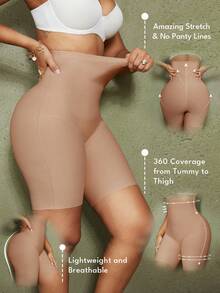 1pc Women's High Waist Seamless Shaping Panties With Abdominal Control, Firming Compression, Butt Lift And Tummy Control Seamless Shaping Underwear, Confidence Boost - Brown - View 6