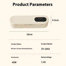 Automatic Vacuum Sealer, Type-C 1500mAh, Includes 10 Bags, 40W, 60KPa Suction, One-Touch Operation, Can Seal Textured/Smooth Bags/Canisters, Suitable For Wet/Dry Foods, Home/RV/Camping - Milky White - View 10