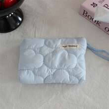 1 pieza Monedero acolchado con rayas de nube, bolsa de almacenamiento portátil mini, puede almacenar caramelos, aperitivos, lápiz labial, auriculares, bolsa pequeña, bolsa con forro interior de cremallera de color caramelo, bolsa para lápiz labial, monedero, tarjetero, bolsa de almacenamiento de auriculares, puede contener tarjetas bancarias, tarjetas de crédito, monedas, capacidad suficiente, tela suave y cómoda, monedero de tarjeta de moda, adecuado para estudiantes y trabajadores de oficina en sus desplazamientos diarios y compras. - Multicolor - Ver 12