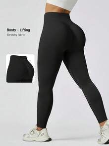 NcmRyu 1 pieza Pantalones deportivos negros de primavera para mujer, de uso casual al aire libre, con efecto moldeador y elevador, aptos para yoga, fitness, running, tenis y entrenamiento - Verde - Ver 11