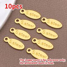 10 buah Liontin Oval Halus dari Baja Tahan Karat dengan Rantai Panjang Kecil, Aksesoris Pembuatan Perhiasan Desainer DIY, Perlengkapan Tali Ekor, Perlengkapan - MultiWarna - View 24