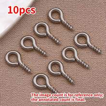 10pcs/Lot 8/9/12mm Stainless Steel Eyepin Keychain Hook Eye Pins Mini Screw Pendants DIY Threaded Pin Fitting DIY Jewelry Bracelet Making Supplies - Multicolor - View 16
