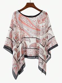 1pc Women's Vintage Elegant Paisley Pattern Printed Pullover Short Robe, Summer Daily Wear Outdoor Casual Vacation Sun Protection Cover-Up Shawl - Multicolor - View 7