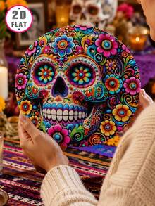 1pc Mexican Style Skull Paper Hanging Decoration, Day Of The Dead Party Decor, Day Of The Dead Door Hanging Decor, Day Of The Dead Party Background Decor, Photography Props, Day Of The Dead Decoration, Room Decor, Home Decor, Wall Hanging Decor, Indoor/Outdoor Decor, Mexican Carnival Party Decor, Halloween Decor, Cocoa Theme Party Decor, Day Of The Dead Party Supplies - Skeleton - View 5