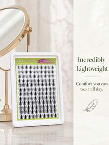 DIY Cluster Lashes 120pcs 10 Rows Soft Synthetic Fiber Natural 3D Wispy Volume 10-14mm Mixed Length Easy Apply Reusable Soft Black Band Eyeliner Effect Curling Eye Enlarging Individual Lashes For Women Daily - View 4