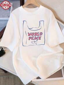 Elegant Summer T-Shirt For Women, With A Relaxed Round Neck Design, Perfect For Casual Wear. This Short-Sleeved, Youthful, And Stylish T-Shirt Is Perfect For Casual Wear. - 白色 - 查看 1