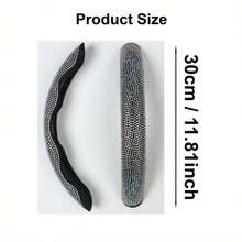 2pcs Non-Slip Steering Wheel Cover - Crystal Diamond Decoration + Two-Section Embedded Design + No Inner Ring, For Car/MPV/SUV/RV/Pickup/Van - 2pcs - View 3