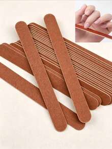5/20 Pieces Professional Double-Sided Nail Polishing Strips, Brown Sanding Board Nail Trimming Tools And Polishing Files, Washable Double-Sided Nail Files, Suitable For Natural Nails And Acrylic Nails DIY Salons Use - Brown - View 1