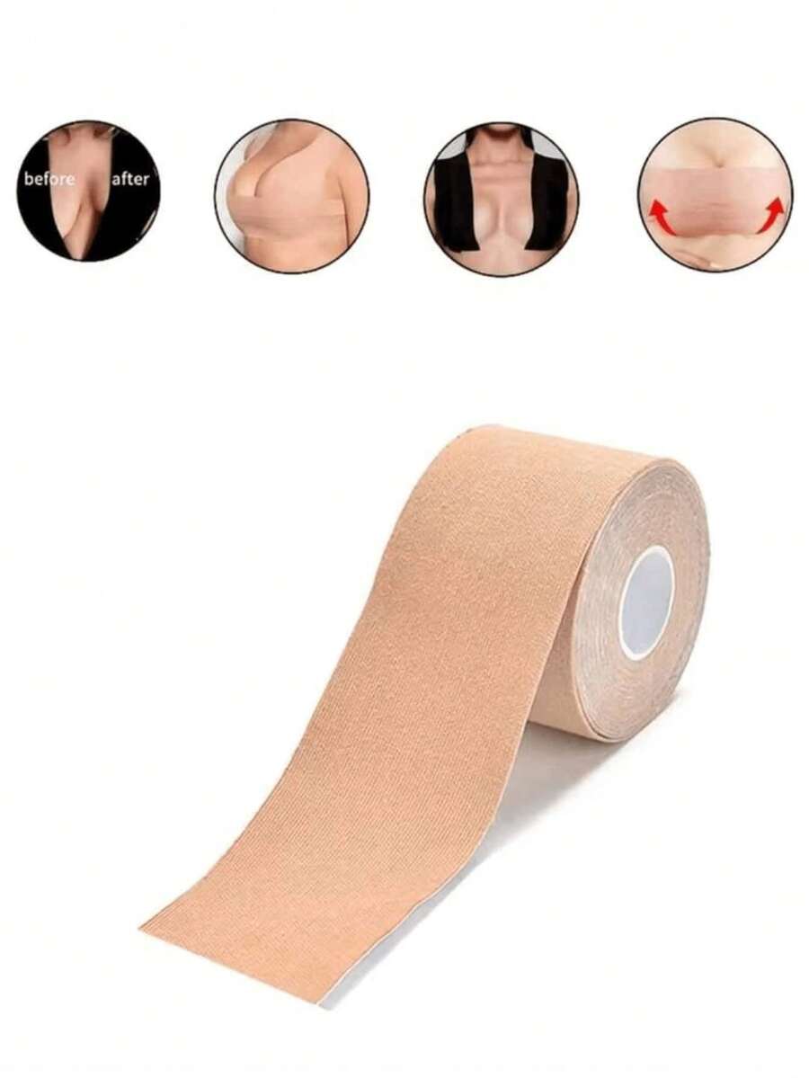 New Silicone Invisible Bra With Straps, Non-Slip Style Lift And Gather, Designed Specifically For Wedding Photography, Strapless Dresses, Invisible Underwear, Dresses, Jumpsuits, Travel & Vacation To Enhance Cleavage And Sexy Bust - Apricot - View 1