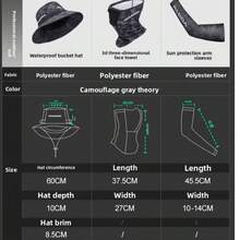 HASIDA Fishing Bucket Hat Set UV Sun Protection Large Brim Multi-Function Outdoor Lure Fishing Kit With Cooling Arm Sleeves Neck Gaiter - Washcloth - View 6