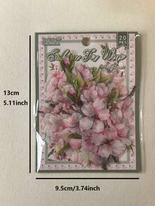 1 Pack 20pcs Peach Blossom Branch & Leaf Plant Flower PET Stickers DIY Collage Decorative Decals School Supplies - DT1853 - View 8
