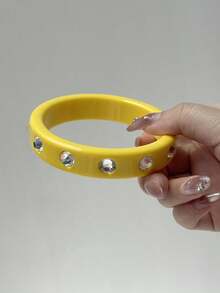 Pulsera de resina con strass de colores estilo Harajuku creativo Y2K, nuevo estilo primavera/verano, adecuada para fiestas, vacaciones, festivales de música - Multicolor - Ver 13