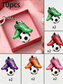 1pc Random Color 10/20pcs Mixed Pack 2D Flat Exquisite World Cup Soccer Ball & Soccer Shoe Keychain, Bag/Car/Phone/Key Decoration, Perfect Gift For 2026 World Cup, Teacher Appreciation, Father's Day - One Size Fits All - View 8