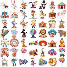 50PCS Carnival Circus Stickers, Aesthetic Stickers, High Quality Stickers Scrapbook, Decorative Paper, Journaling, Laptop, Bumper, Skateboard, Water Bottles, Computer, For Gift Bags, Envelope Seals, Party Decoration - Carnival Circus - View 3
